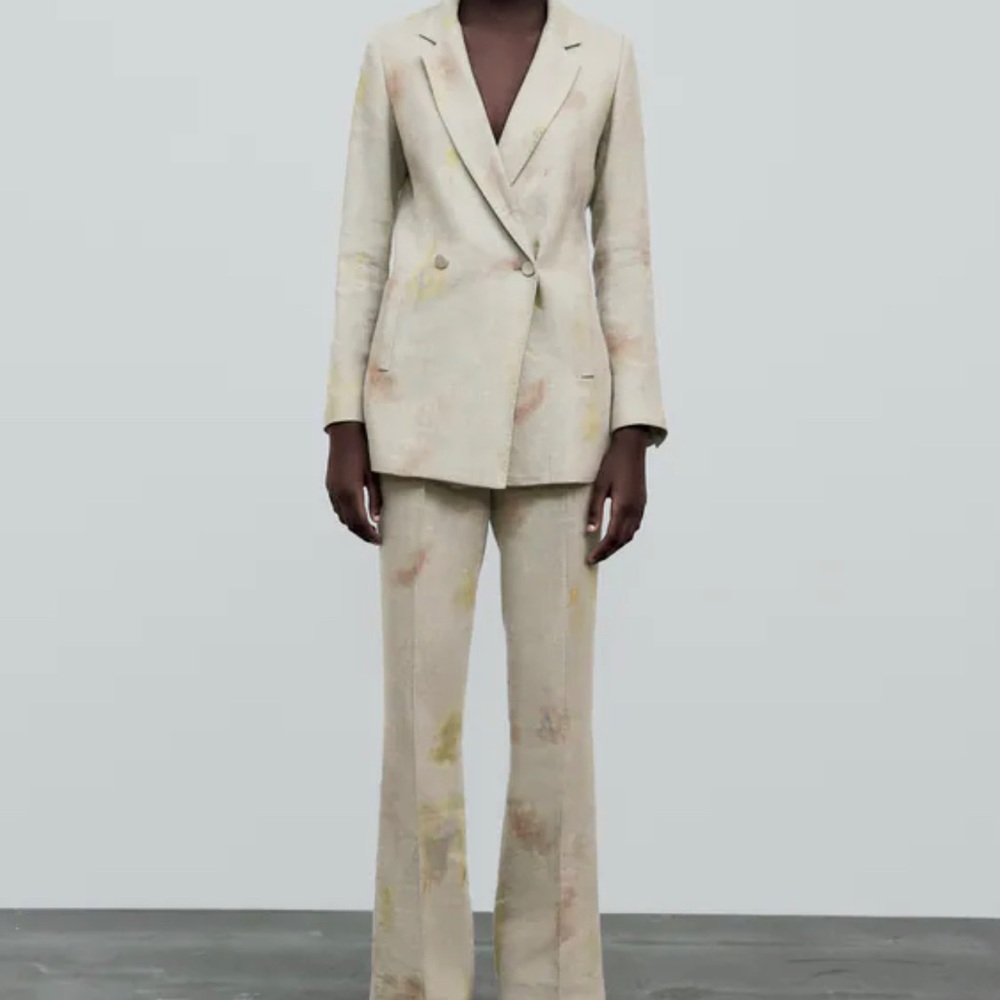 ISO Zara Tie-Dye linen blazer in S or M